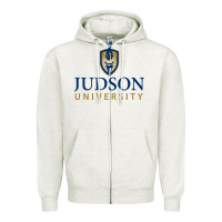 Oatmeal Heather Judson College Zipper Hoodie - artisFamous