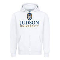 White Judson College Zipper Hoodie - artisFamous