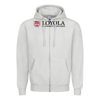 Dove Grey Loyola College Chicago Zipper Hoodie - artisFamous