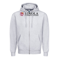 Heather Grey Loyola College Chicago Zipper Hoodie - artisFamous