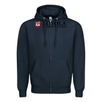 Navy Loyola College Chicago Zipper Hoodie - artisFamous