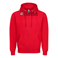 Red Loyola College Chicago Zipper Hoodie - artisFamous