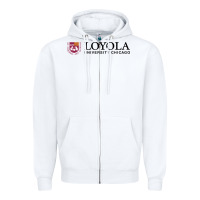 White Loyola College Chicago Zipper Hoodie - artisFamous