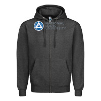 Charcoal Heather National Louis College Zipper Hoodie - artisFamous