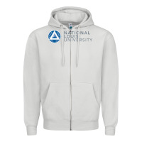 Dove Grey National Louis College Zipper Hoodie - artisFamous