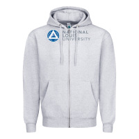 Heather Grey National Louis College Zipper Hoodie - artisFamous