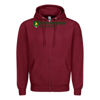 Burgundy Rasmussen College Zipper Hoodie - artisFamous