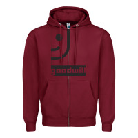 Burgundy goodwill classic Zipper Hoodie - artisFamous
