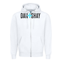 White dan+shay Zipper Hoodie - artisFamous