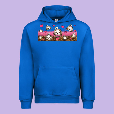 Shih Tzu Dogs Libbey Glass Urban Hoodie Designed By Jasminsmagicworld