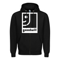 Black goodwill classic Zipper Hoodie - artisFamous