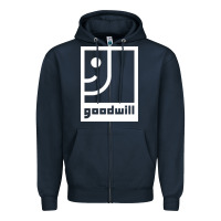 Navy goodwill classic Zipper Hoodie - artisFamous