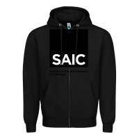 Black School of The Art Institute of Chicago College Zipper Hoodie - artisFamous