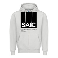 Dove Grey School of The Art Institute of Chicago College Zipper Hoodie - artisFamous