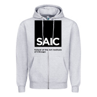 Heather Grey School of The Art Institute of Chicago College Zipper Hoodie - artisFamous