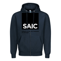 Navy School of The Art Institute of Chicago College Zipper Hoodie - artisFamous