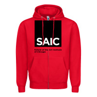 Red School of The Art Institute of Chicago College Zipper Hoodie - artisFamous
