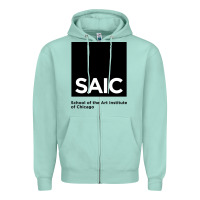 Seafoam School of The Art Institute of Chicago College Zipper Hoodie - artisFamous