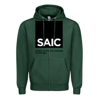 Sports Green School of The Art Institute of Chicago College Zipper Hoodie - artisFamous