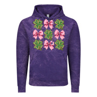 Cloud Purple clover bow Vintage Hoodie - CowhideDigitalArt