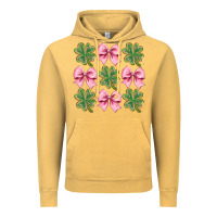 Vintage Mustard clover bow Vintage Hoodie - CowhideDigitalArt