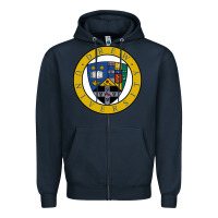 Navy drew university Zipper Hoodie - artisFamous
