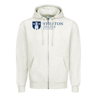Oatmeal Heather Wheaton College (Illinois) Zipper Hoodie - artisFamous