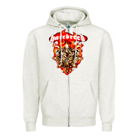 Oatmeal Heather hatebreed 3 Zipper Hoodie - artisFamous
