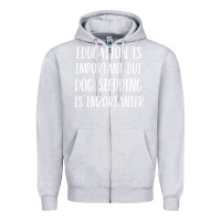 Heather Grey dog sledding is importanter Zipper Hoodie - artisFamous