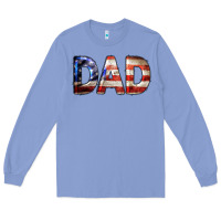 Colony Blue American Flag Dad 4th of July Long Sleeve Tee - LillyAllenDesigns