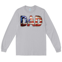 Moon Dust American Flag Dad 4th of July Long Sleeve Tee - LillyAllenDesigns