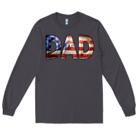 Smoke American Flag Dad 4th of July Long Sleeve Tee - LillyAllenDesigns