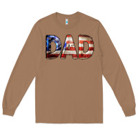 Toasted Coconut American Flag Dad 4th of July Long Sleeve Tee - LillyAllenDesigns
