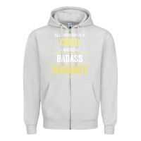 Dove Grey i raised a badass drummer Zipper Hoodie - artisFamous