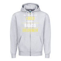 Heather Grey i raised a badass drummer Zipper Hoodie - artisFamous