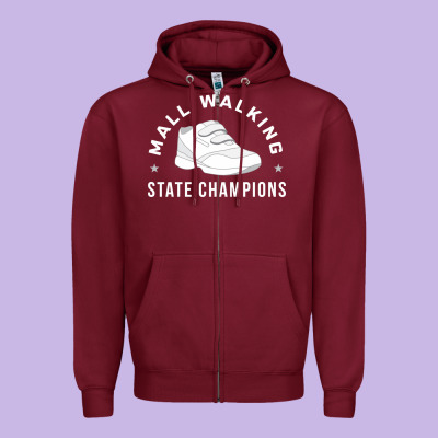 Funny Mall Walking State Champions Zipper Hoodie Designed By Artisfamous