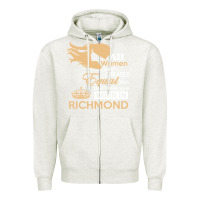 Oatmeal Heather women are born in richmond Zipper Hoodie - artisFamous