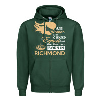 Sports Green women are born in richmond Zipper Hoodie - artisFamous