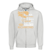 Dove Grey women are born in richmond Zipper Hoodie - artisFamous