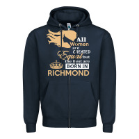 Navy women are born in richmond Zipper Hoodie - artisFamous