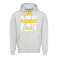 Dove Grey vikings we almost always almost win   funny sports Zipper Hoodie - artisFamous