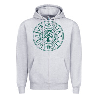 Heather Grey jacksonville university Zipper Hoodie - artisFamous