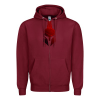 Burgundy Spartan Zipper Hoodie - artisFamous