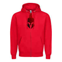 Red Spartan Zipper Hoodie - artisFamous