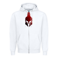 White Spartan Zipper Hoodie - artisFamous