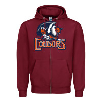 Burgundy Condors, The Bakersfield Zipper Hoodie - artisFamous