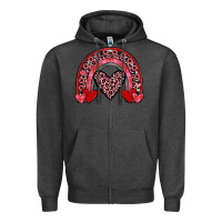 Charcoal Heather valentines heart rainbow Zipper Hoodie - JahusDesignShop