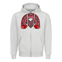 Dove Grey valentines heart rainbow Zipper Hoodie - JahusDesignShop