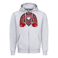 Heather Grey valentines heart rainbow Zipper Hoodie - JahusDesignShop