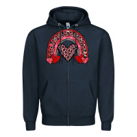 Navy valentines heart rainbow Zipper Hoodie - JahusDesignShop